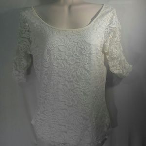 White Floral Lace Top